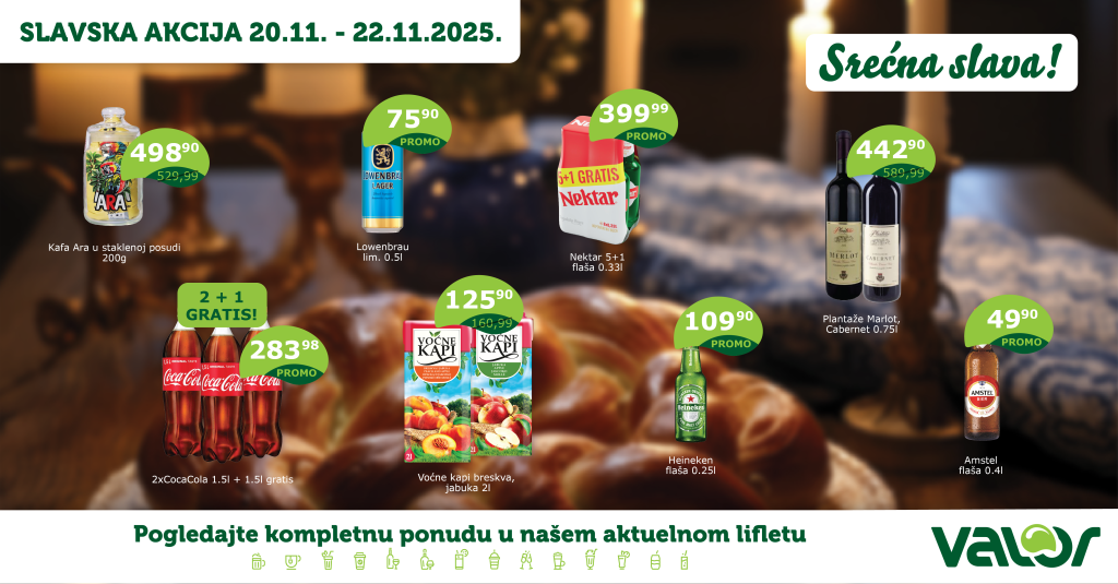 VIKEND AKCIJA od 20.11. do 22.11.2025. 1 Valor VIKEND AKCIJA WEB NOV 20 01